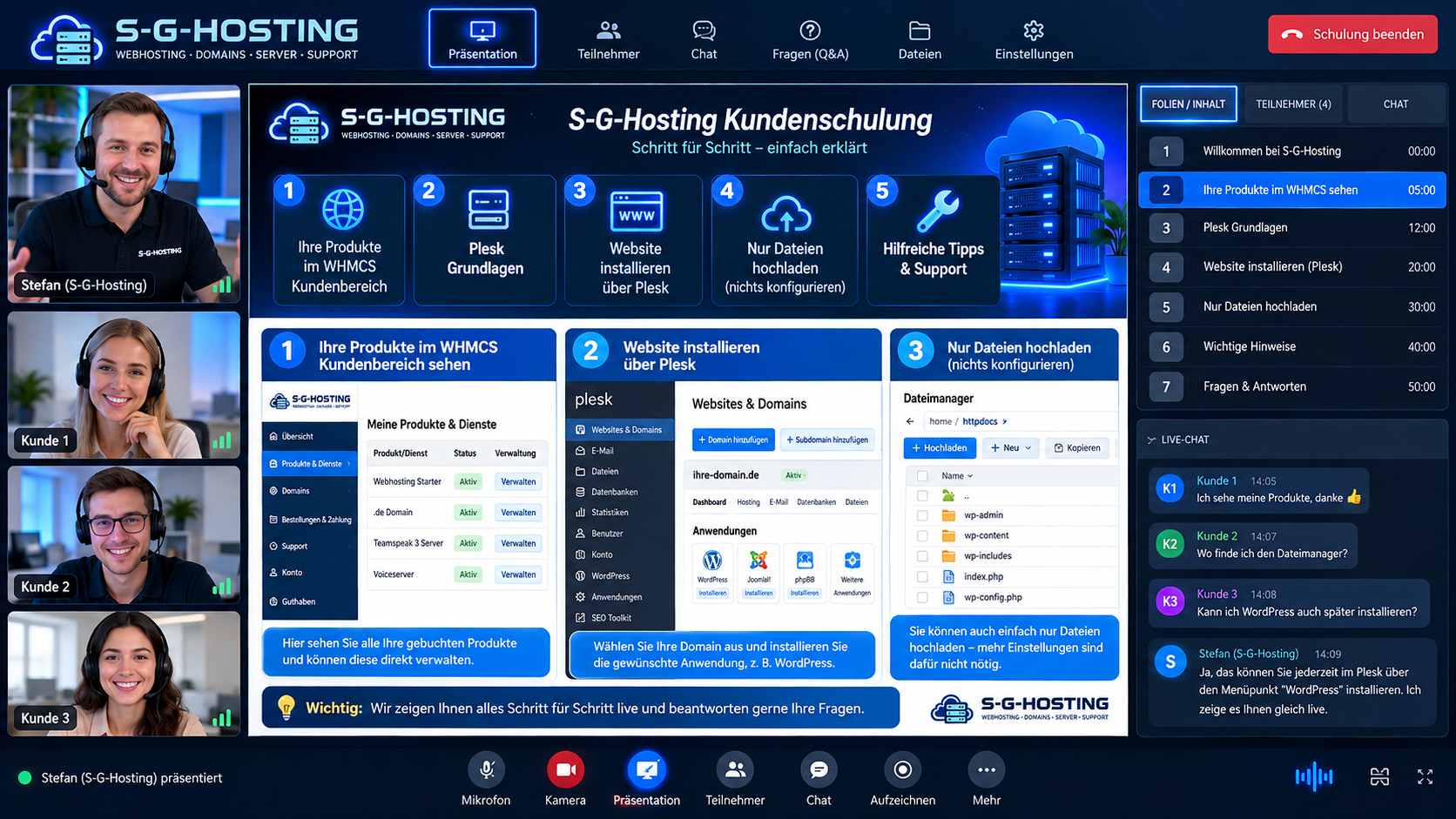 S-G-Hosting Live-Schulung